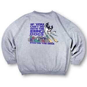 Vintage Big Dogs Ski Sweatshirt Graphic Logo 90s Oversized Cozy Pullover Fleece